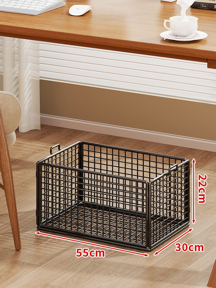 Rolling Wire Mesh Under-Desk Storage Cart with Swivel Casters
