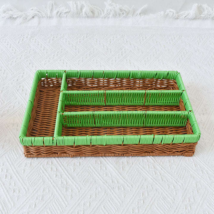 Stylish Multi-Compartment Woven Storage Organizer
