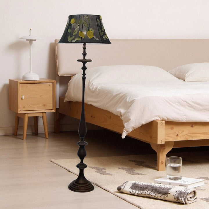 Elegant floral pattern floor lamp