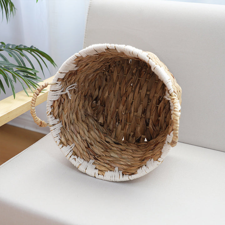 Basket with Macrame Accents