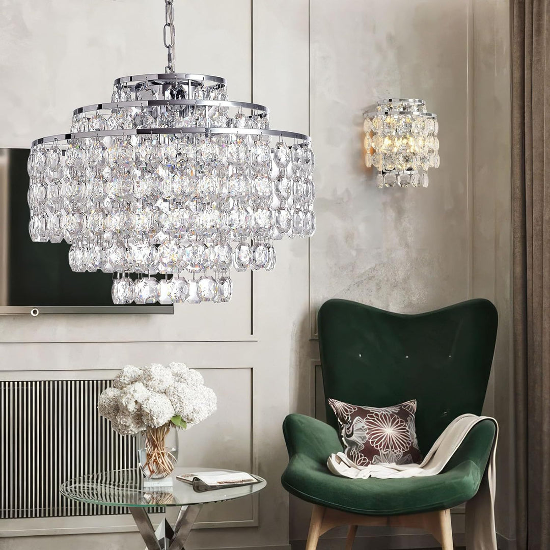 Crystal ceiling pendant light
