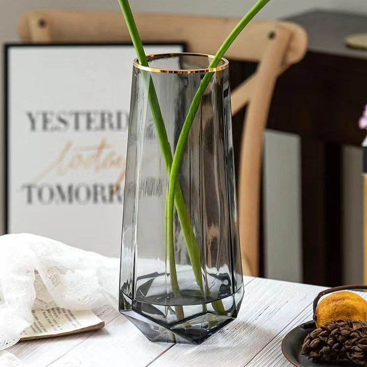 Geometric Decorative Glass Vase
