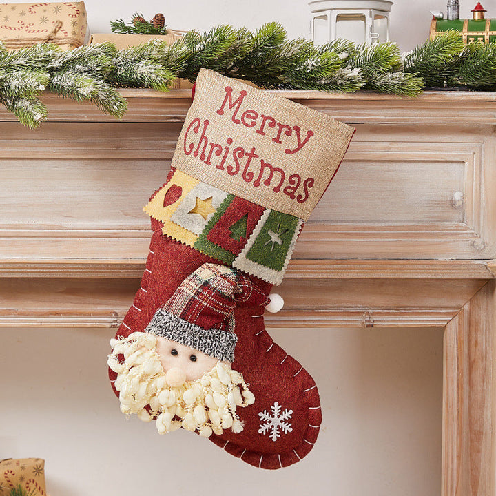 Festive Christmas stocking with nostalgic design