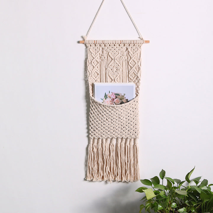 Artistic macrame wall decor with beautiful fringe decoration