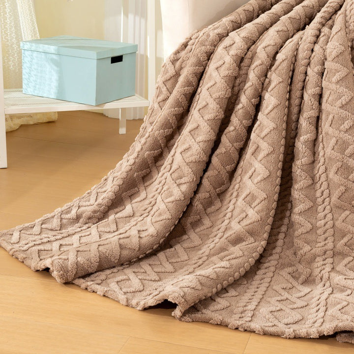 Textured Plush Throw Blanket