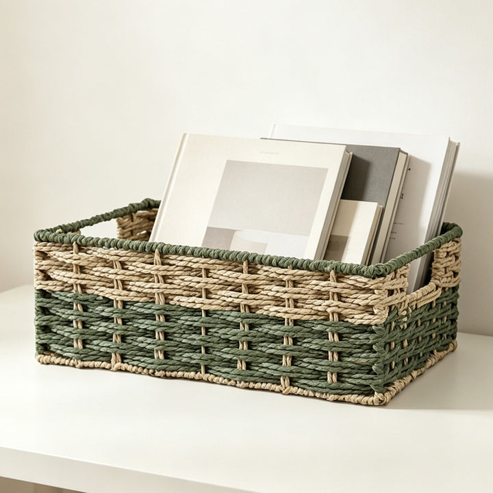 Handcrafted storage basket made of natural material