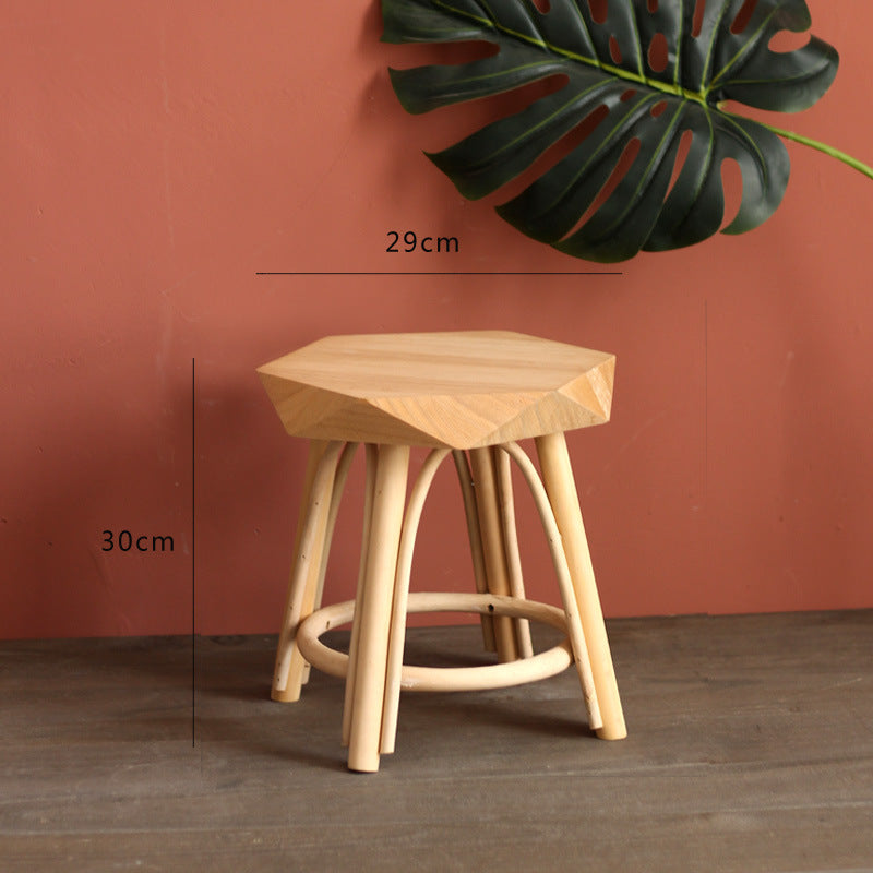 Modern stool made of solid wood