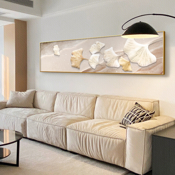 Coastal-Inspired 3D Ginkgo Leaf Wall Art