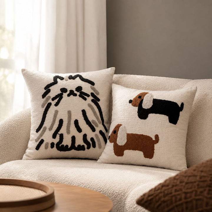 Decorative Animal Illustration Throw Pillow