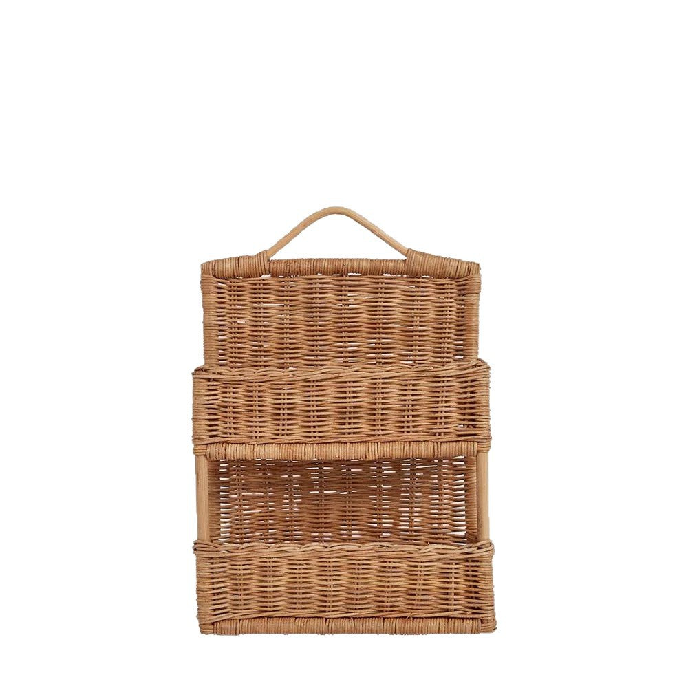 Braided storage basket with handle