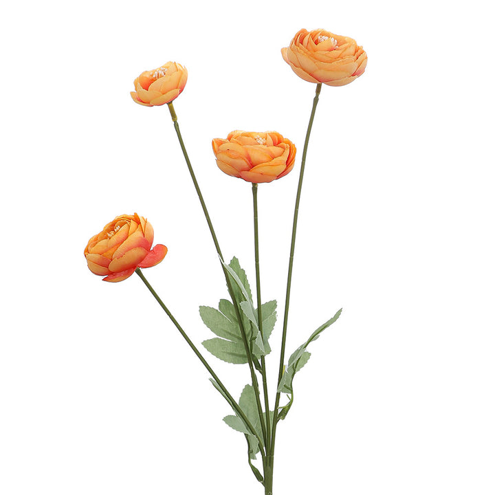 Decorative artificial flower bouquet with intricately detailed ranunculus