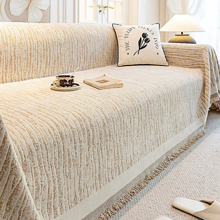 Textured Knit Sofa Throw Cover