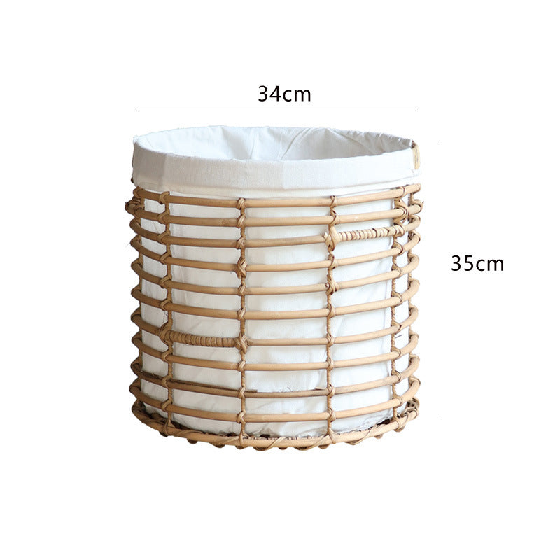 Decorative storage basket with fabric lining