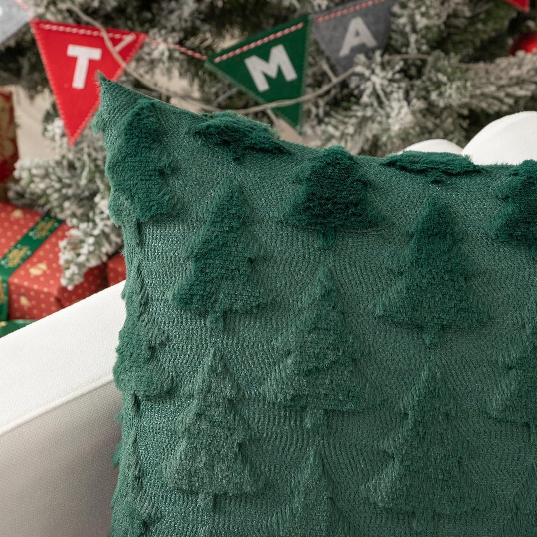 Textured Holiday-Themed Decorative Cushion