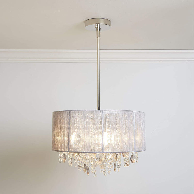 Elegant Crystal Drum Ceiling Light