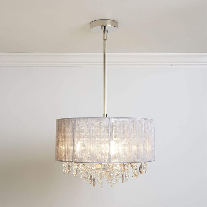 Elegant Crystal Drum Ceiling Light