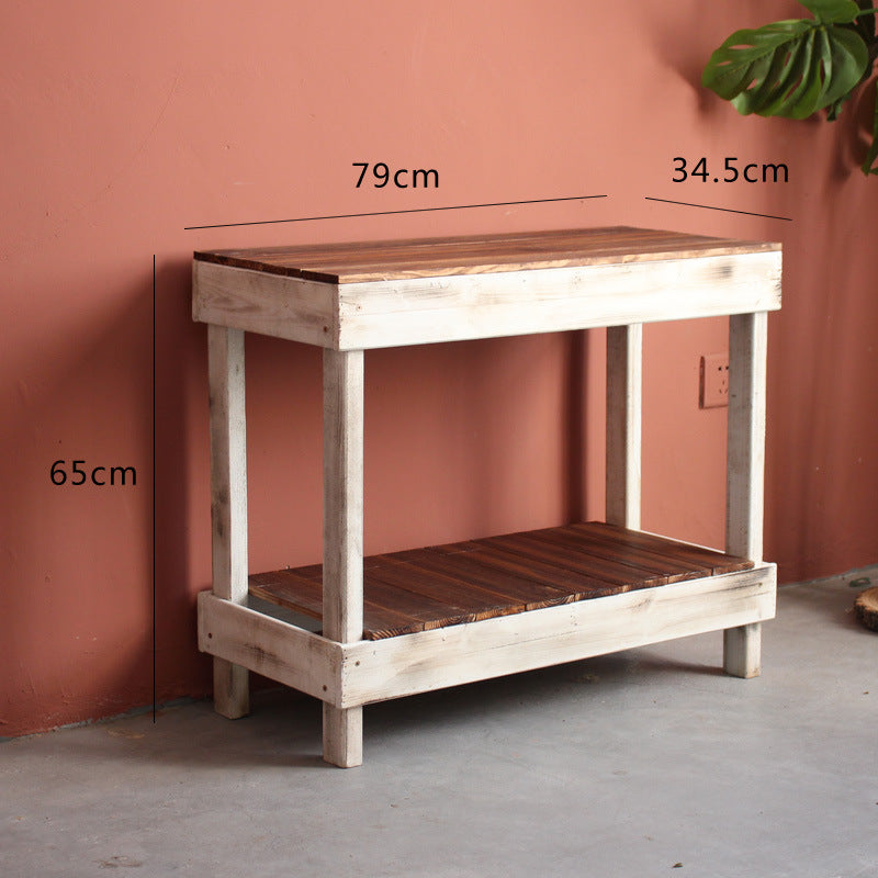Handmade side table made of solid wood