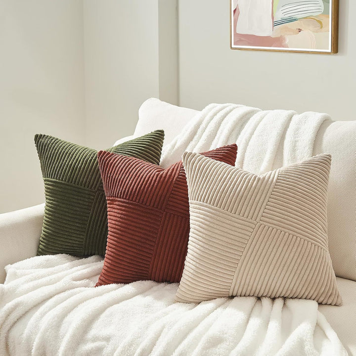 Textured Ribbed Throw Pillow