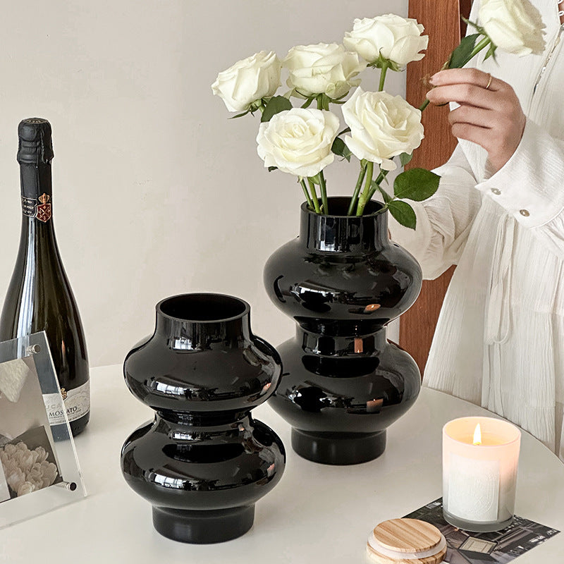 Artistic Black Ceramic Table Vase