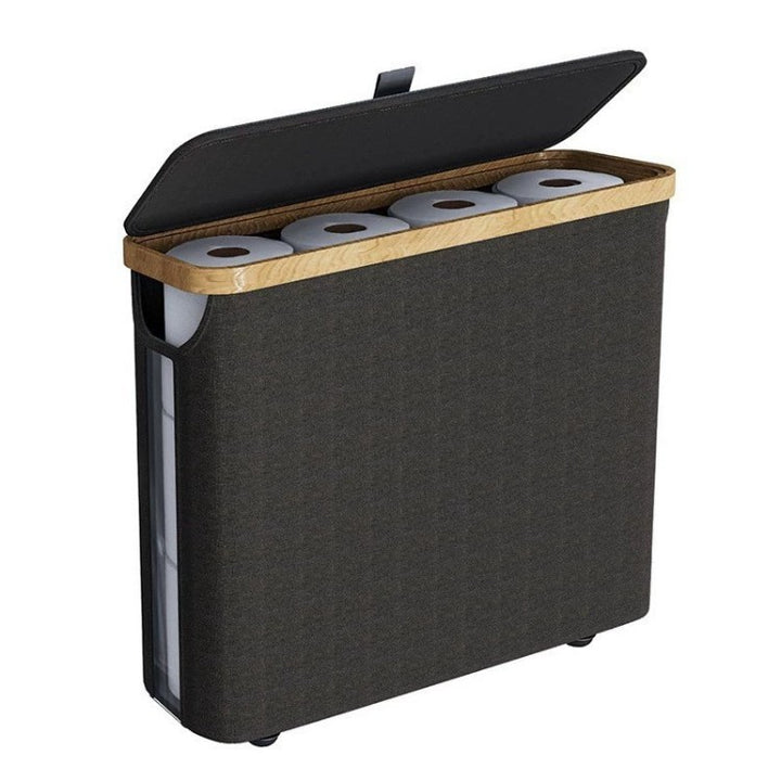 Elegant Laundry Container Made of High-Quality Textile with Bamboo Frame