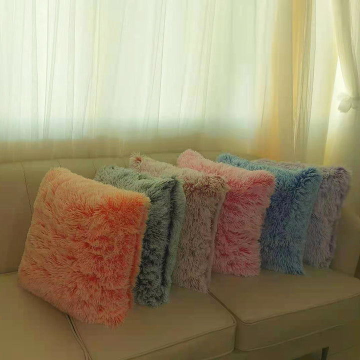 Plush Faux Fur Decorative Throw Pillow