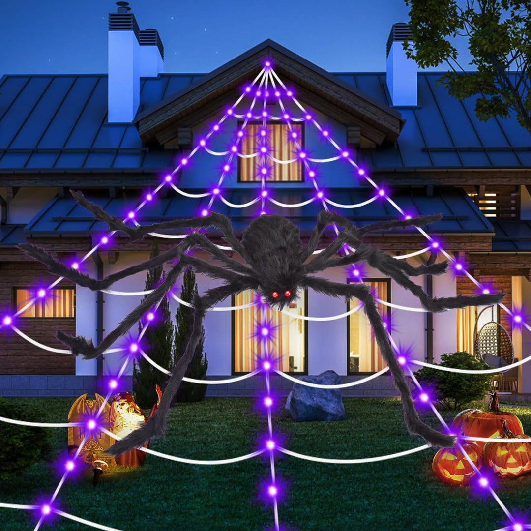 Outdoor waterproof giant spider LED net garden decoration