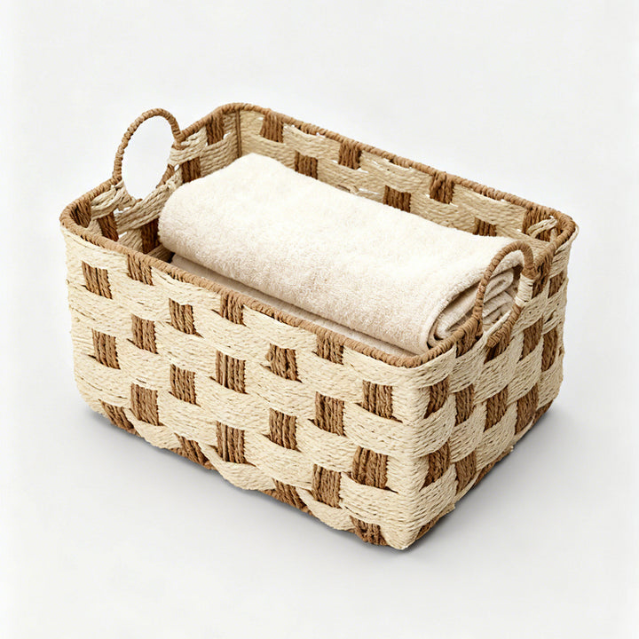 Basket with decorative honeycomb design
