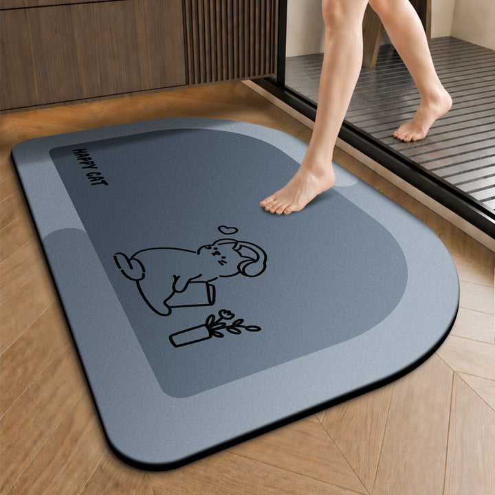 Funny Cartoon Cat-Themed Anti-Slip Bath Mat