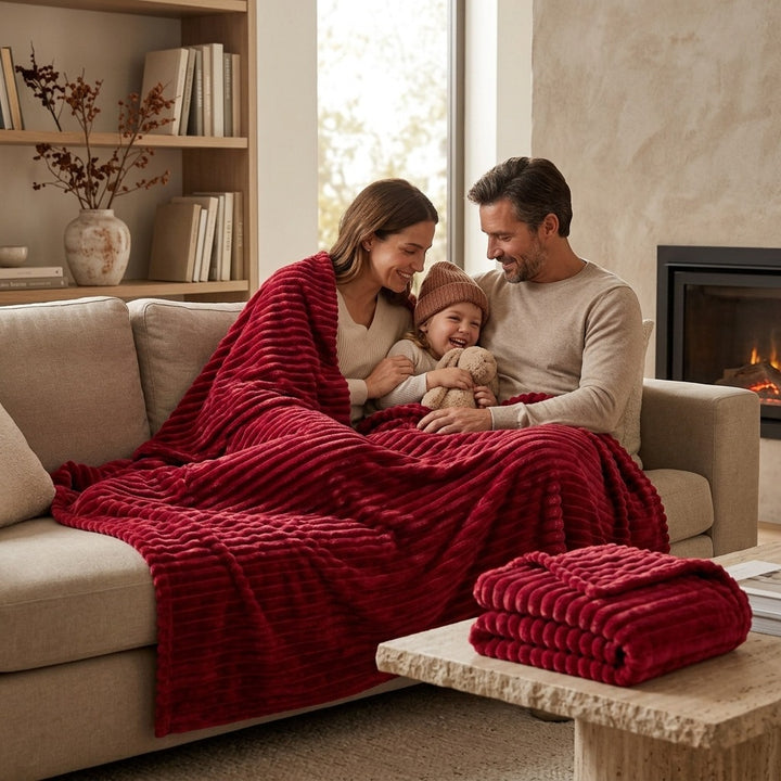 Textured Fleece Throw Blanket