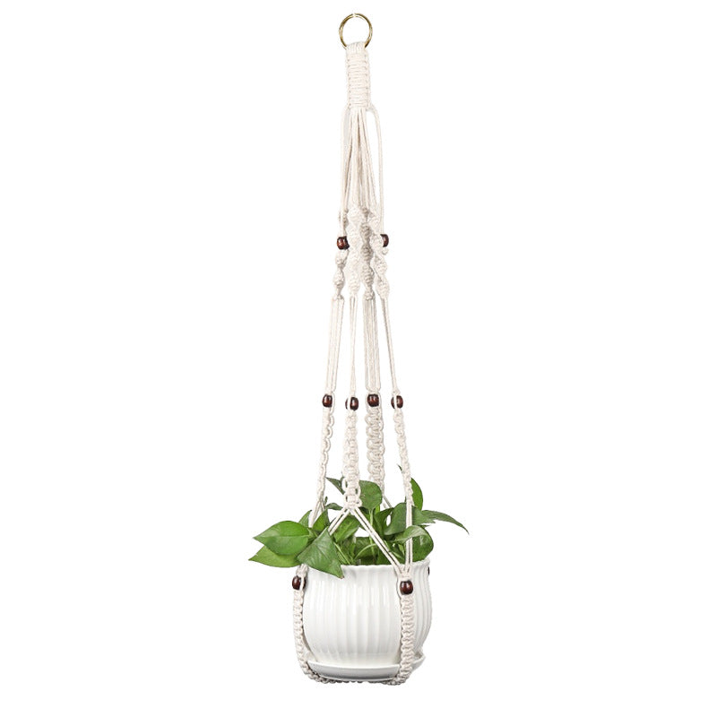 Plant-hanging macrame shelf