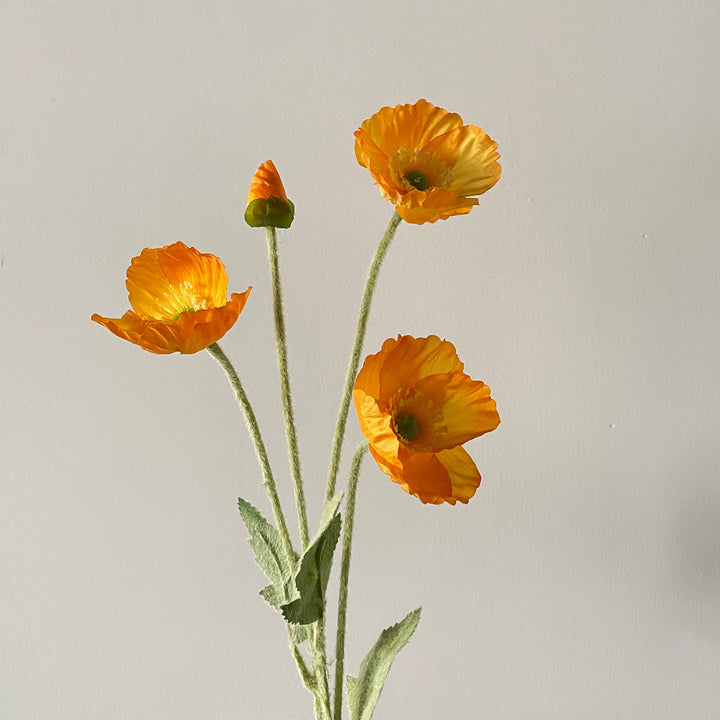 Lifelike Artificial Poppy Stem Arrangement