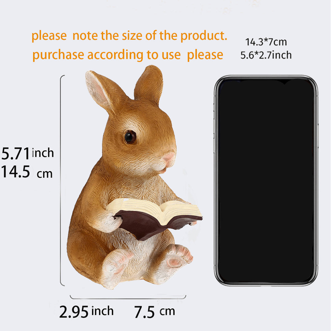 Adorable Reading Rabbit Figurine