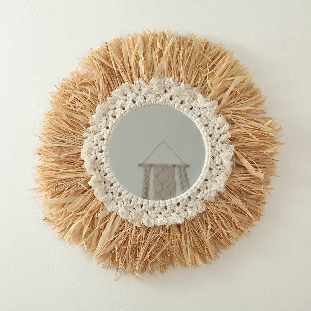 Decorative Macrame Sunburst Wall Mirror