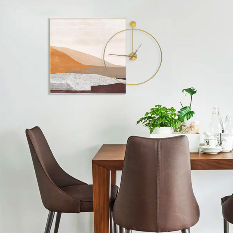 Artistic Wall Clock and Framed Abstract Artwork