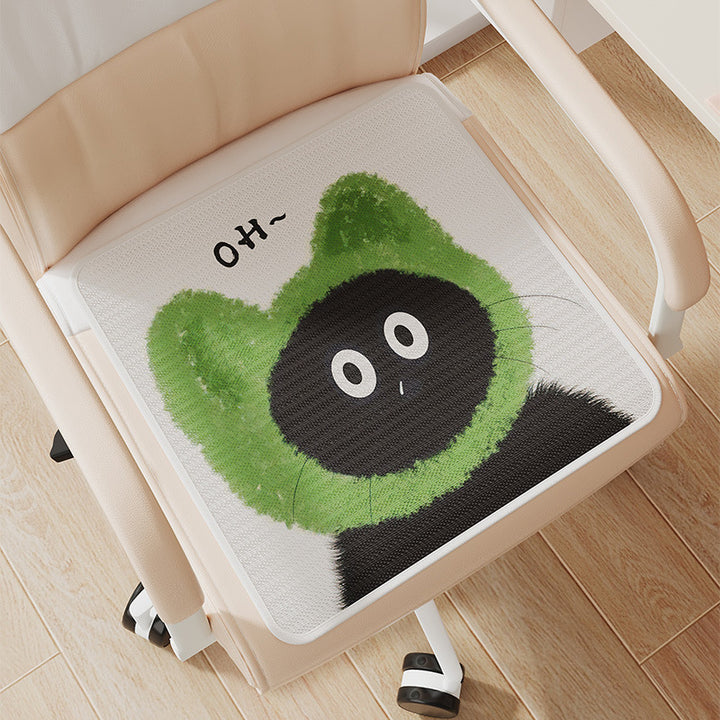 Ergonomic Printed Breathable Chair Seat Cushion Pad with Non-Slip Backing