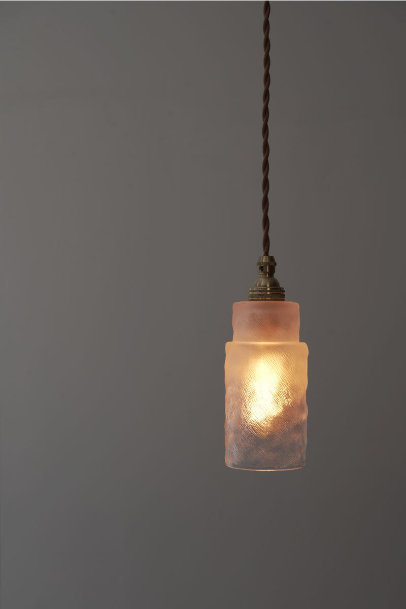 Frosted Textured Glass Cylinder Pendant Light