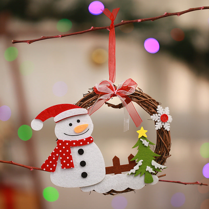 Decorative Christmas wreath with reindeer motif