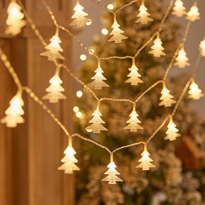 Decorative string lights with colorful crystal balls