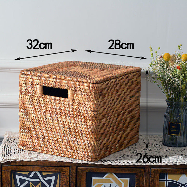 Storage box made of woven material