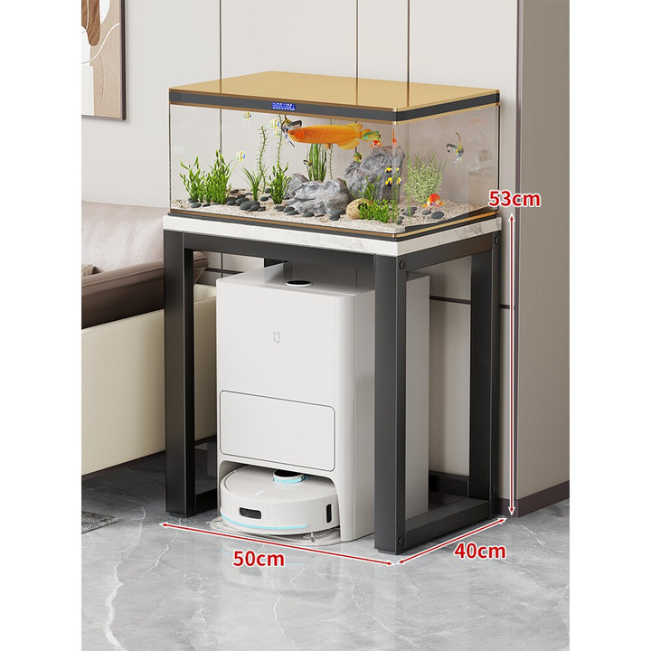 Modern Metal Frame Aquarium Console Table with Integrated LED Hood