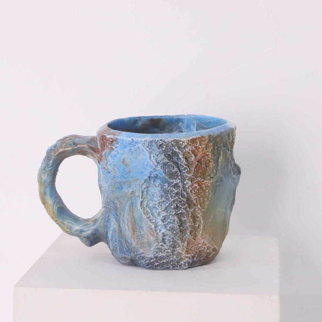 Artistic Stone-Molded Coffee Mug