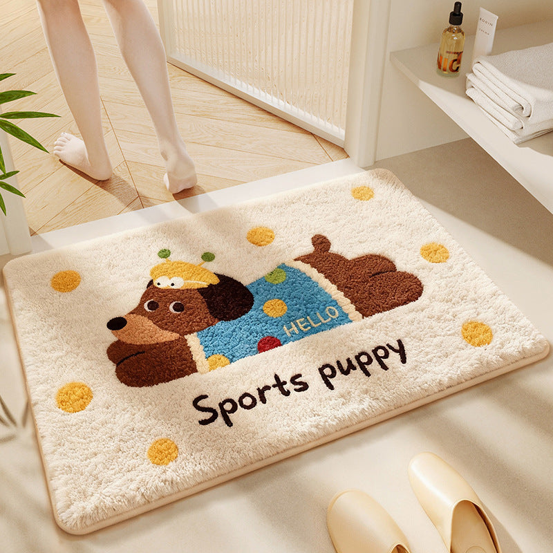 Cartoon Dog-themed Bath Rug Avarnia