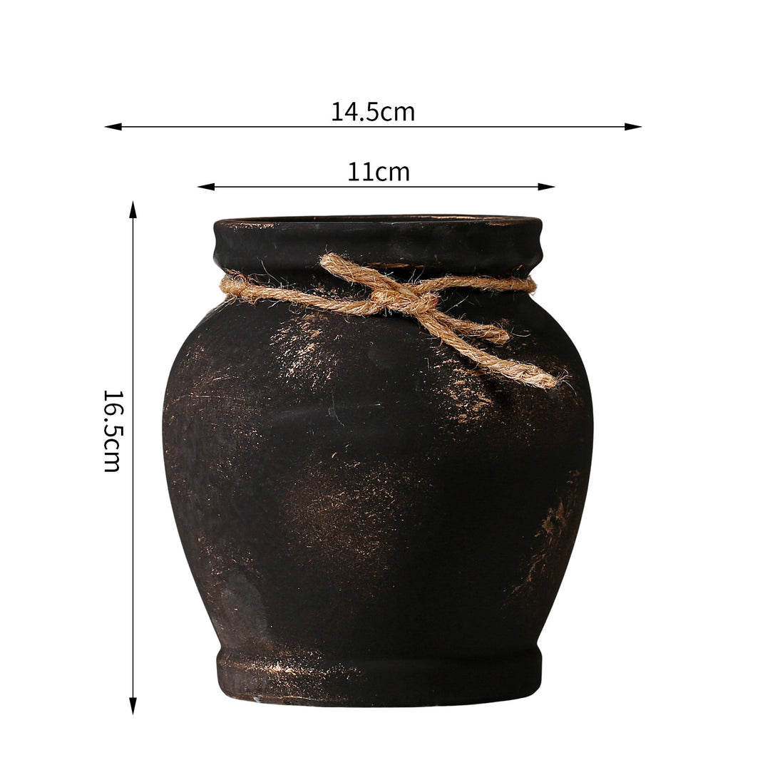 Rustic ceramic plant decoration