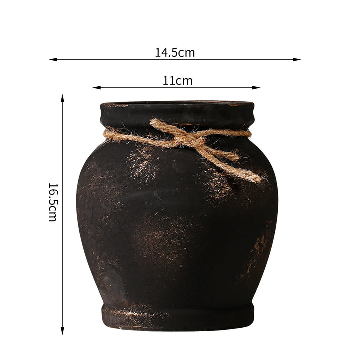 Rustic ceramic plant decoration