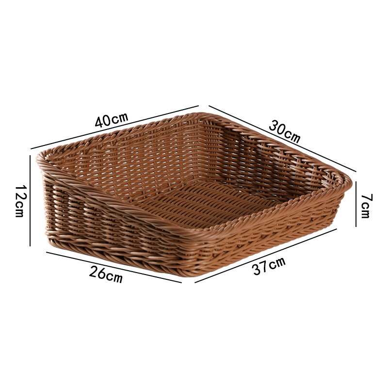 Handcrafted Rectangular Rattan Storage Basket