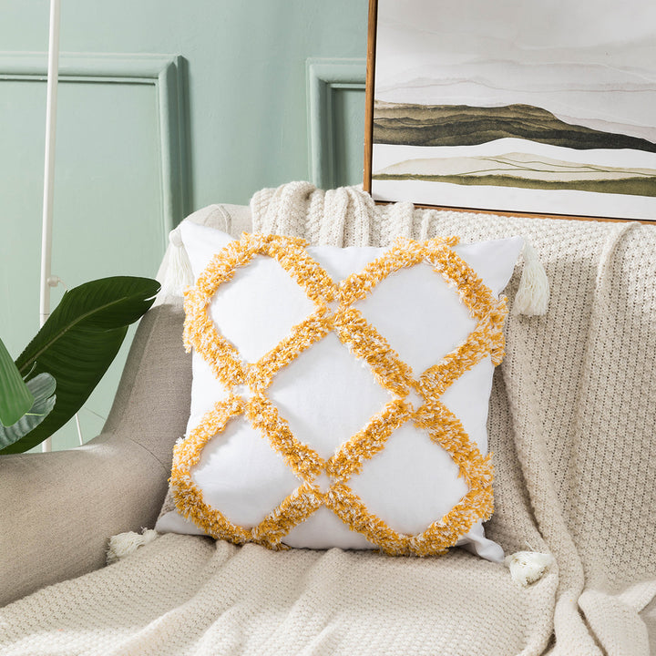 Textured Pom-Pom Decorative Throw Pillow