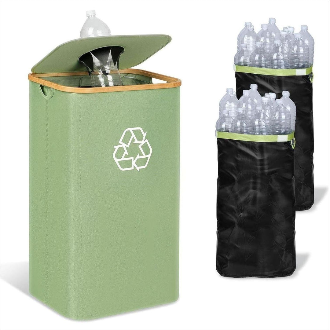 Elegant recycling bin with removable lid and compartments