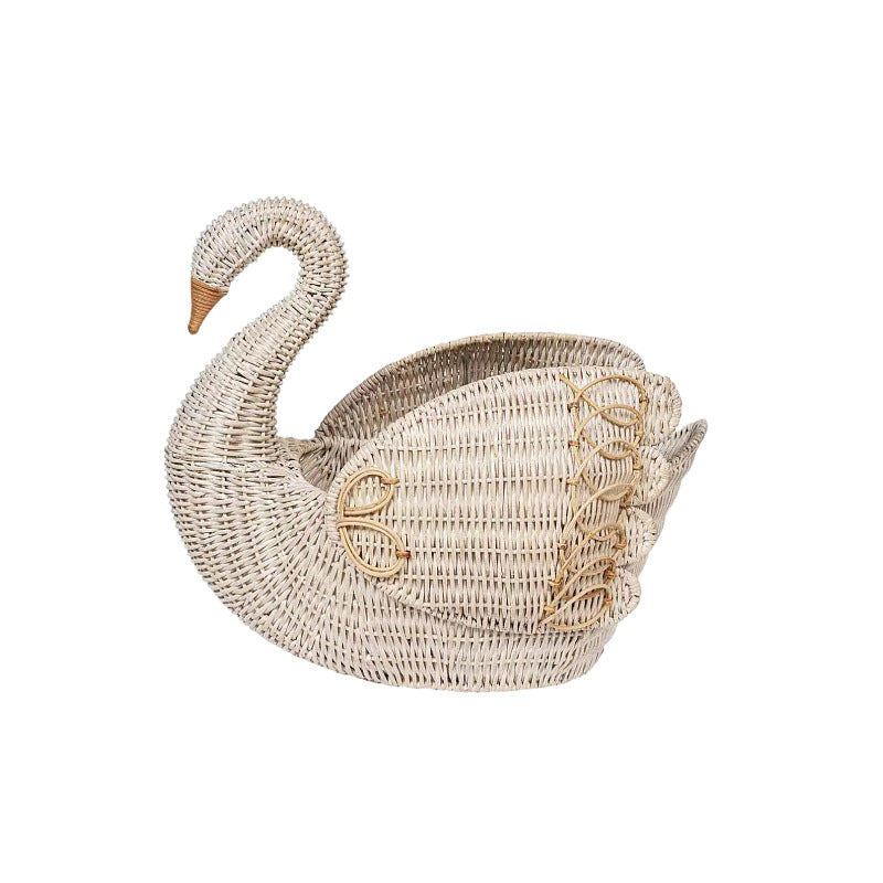 Playful laundry basket in the shape of a swan