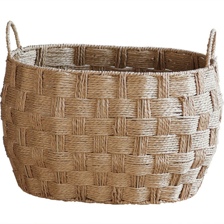 Decorative storage basket made of natural material