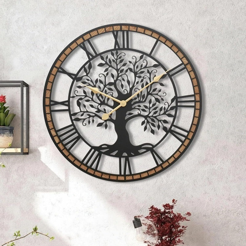 Decorative Wall Clock with Tree Motif